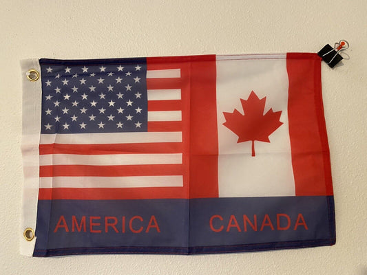 12" x 18" Flag USA American and Canada Friendship America Canadian Friend