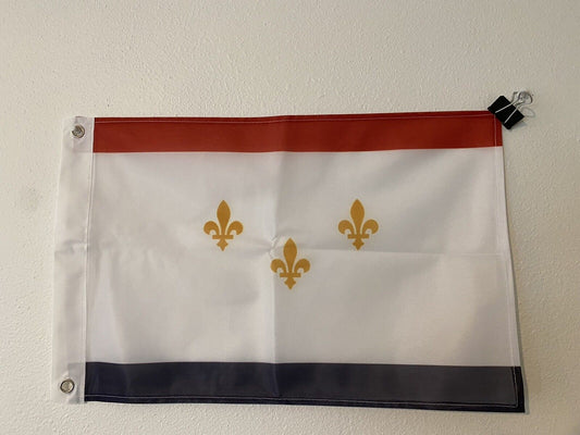 City of New Orleans Flag 12" x 18"  NOLA Louisiana 12x18 Fleur de Lis Banner 6