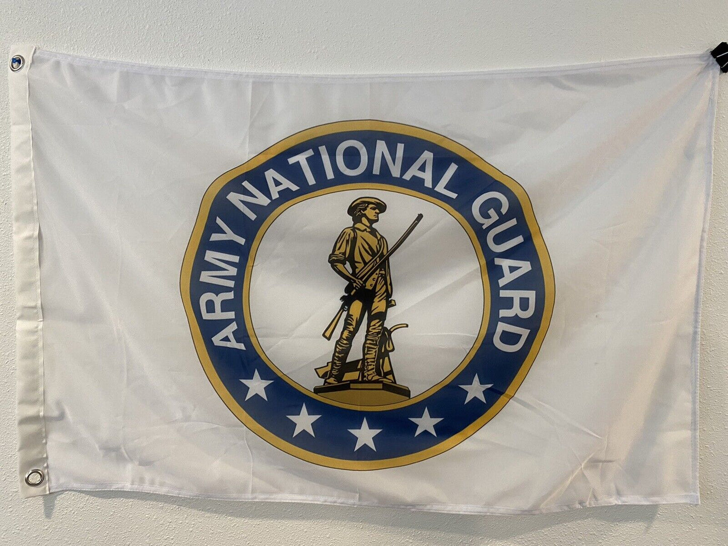 Army National Guard Emblem White Polyester 2' x 3'  Flag Banner Z17