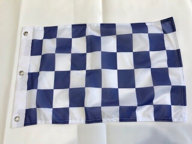 12x18 12"x18" Blue and White Checkered Race Flag With Grommets Boat Car Garden 2