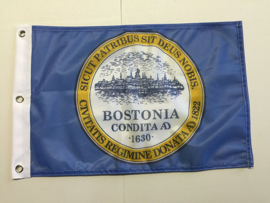12 x 18 inch 12x18 Boston City SuperPoly Flag Banner Brass Grommet 10