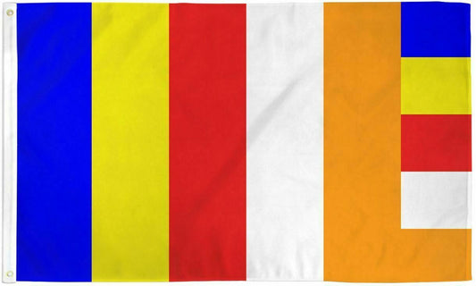 "BUDDHIST" flag 3x5 ft polyester 100D polyester- Free Shipping.