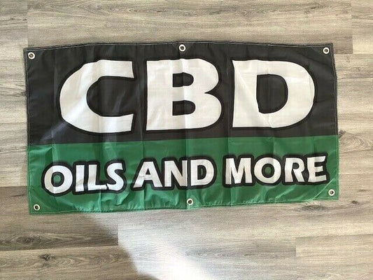2x4 ft CBD Oils and More Banner Sign -Super Polyester Fabric-New Z23
