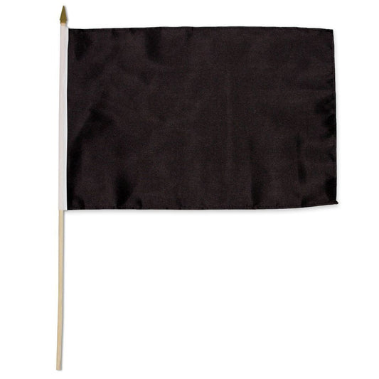 12x18 Inches Pack of 3 Black  Stick Flag wood Staff