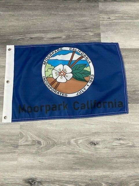 12" x 18"  City of Moorpark, California Flag  12x18 Banner Brass Grommets33