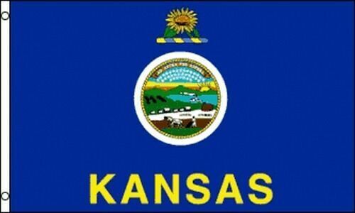 Kansas State Flag 3x5 ft Banner KS Seal Banner Topeka Sunflower-New