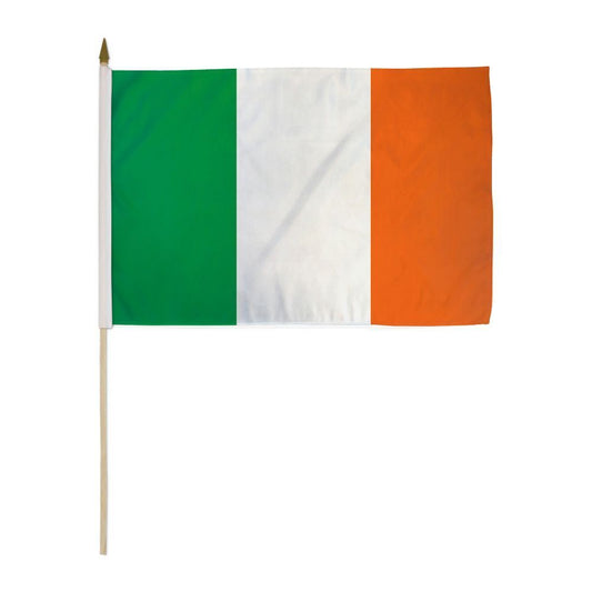 12x18 Inches Ireland Irish Stick Flag wood Staff