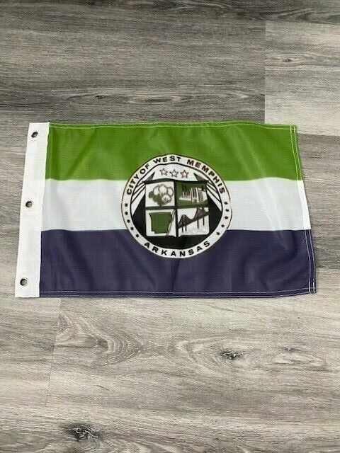 12" x 18"  City of West Memphis, Arkansas Flag  12x18 Banner Brass Grommets43
