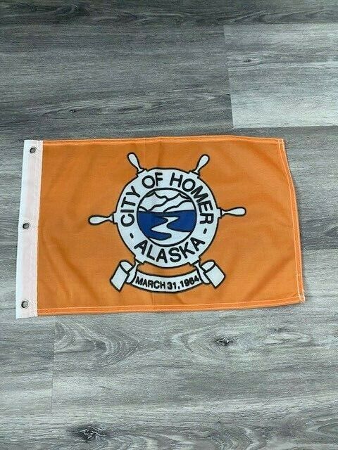 12" x 18"  City of Homer Alaska  Flag  12x18 Banner Brass Grommets43