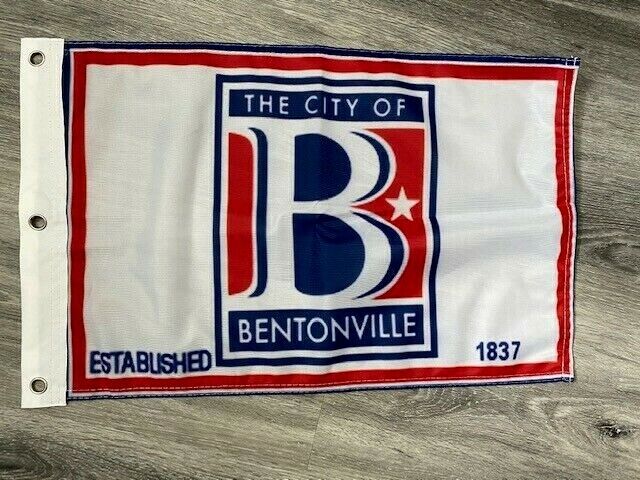 12 x 18 12" x 18" City Bentonville, Arkansas Flag Banner Grommets34