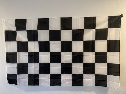 2 PACK - 3' x 5' BW Checkered  Flag Black White Racing Checker Flag-ON SALE!