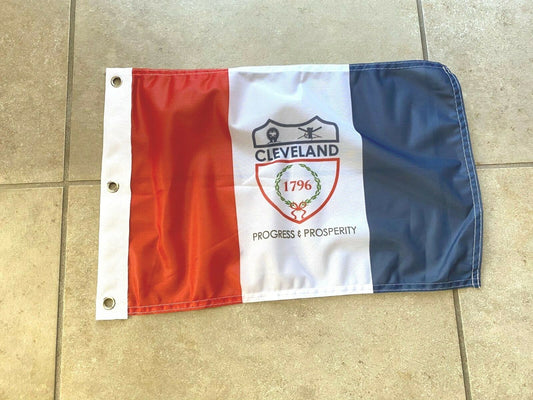 12 x 18 12" x 18" City Cleveland, Ohio Flag Banner Grommets 14