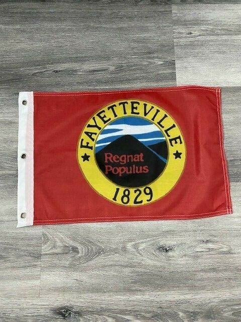 12" x 18"  City of Fayetteville, Arkansas Flag  12x18 Banner Brass Grommets41