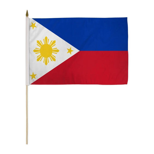 12x18 Inches  Philippines Stick Flag wood Staff