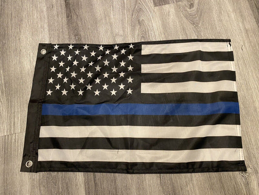 Thin Blue Line Flag 12 x 18 Police Department Courage Cops Blue Lives Matter31