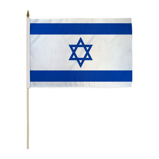 12x18 Inches Israel Stick Flag wood Staff