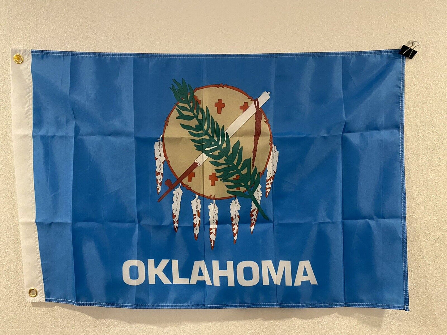 2 x 3 Feet State of Oklahoma 100D  Polyester Flag -USA Seller M1