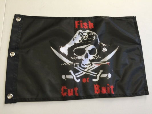 Fish Or Cut Bait Pirate Flag 12" x 18" Indoor Outdoor Buccaneer Banner 27