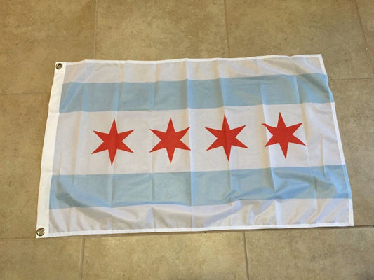 2X3 City of Chicago SuperPoly Flag 2'x3' Banner Brass Grommets polyester30