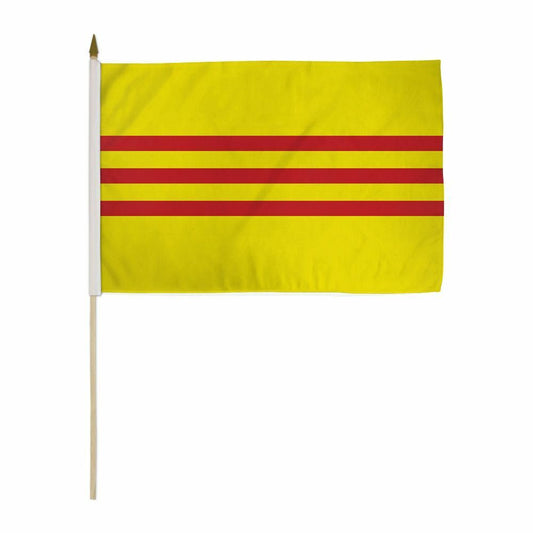 12x18 Inches Pack of 3  South Vietnam Stick Flag wood Staff