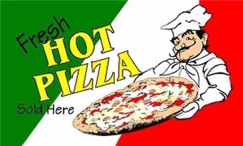 2X-FRESH HOT PIZZA Flag 3'x 5' Banner (2 FLAGS)