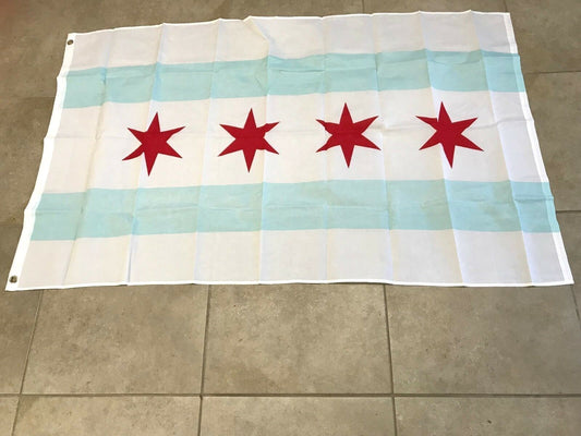 Pack of 7 -3x5 City of Chicago Flag 3'x5' House Banner grommets super polyester