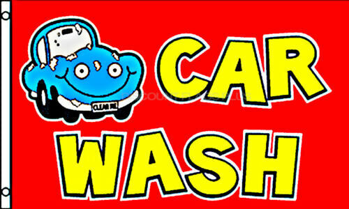 CAR WASH (Red) Flag 3x5 Polyester-New-56-On Sale!