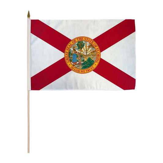 12x18 Inches Florida Stick Flag wood Staff