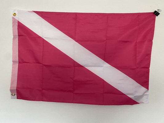 2' X 3'  PINK DIVER DOWN FLAG SCUBA DIVING FLAGS NEW FREE SHIPPING