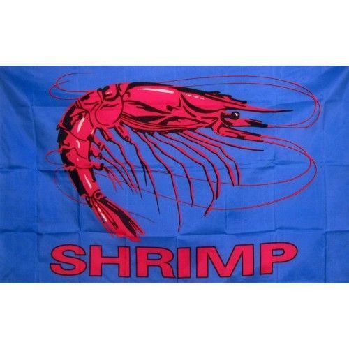 Set 20 Pack 3x5 Feet Shrimp Blue Seafood Restaurant Flag Banner Grommets BlueZ30