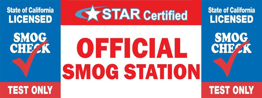 3ft x 8ft Star Certified Official Smog Station Vinyl Banner- New-Free Shipping