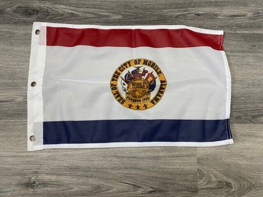 12 x 18 12" x 18" City Mobile, Alabama Flag Banner Grommets39