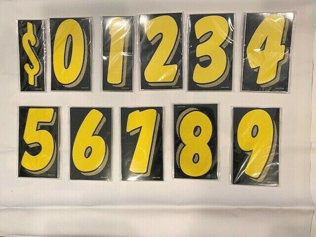 E-Z Windshield Pricing NUMBER Stickers 7 1/2" 11 Dozen Green, Yellow or Red