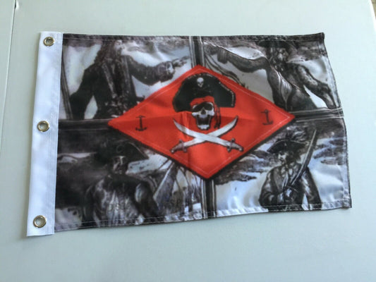 12" x18"  PIRATE CAPTAIN FLAG  12 x 18 JOLLY ROGER BANNER 26