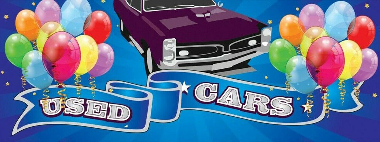 3ft x 8ft Used Cars Vinyl Banner- New-Free Shipping