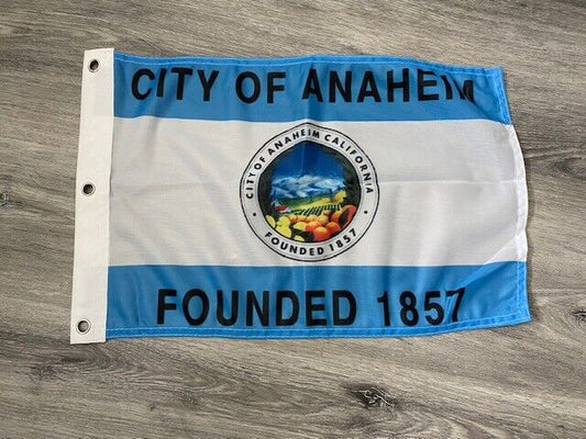 12 x 18 12" x 18" City Anaheim, California Flag Banner Grommets41