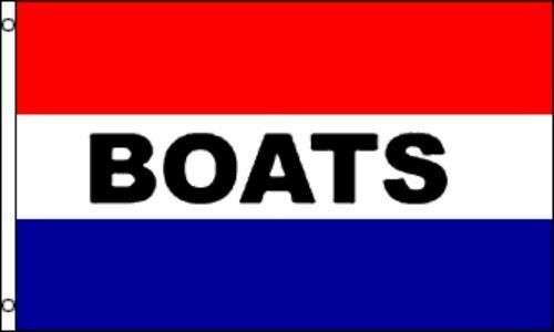 "BOATS" flag 3x5 ft RWB boat banner-New