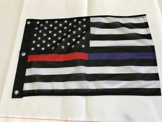 12x18  MOTORCYCLE BOAT Police Lives Matter Polyester Flag THIN RED BLUE LINE13