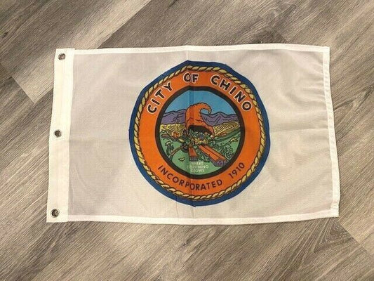 12 x 18 12" x 18" City Chino, California Flag Banner Grommets41