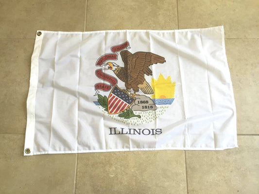 2x3 Illinois Flag 2'x3' House Banner Brass Grommets Super Polyester 39