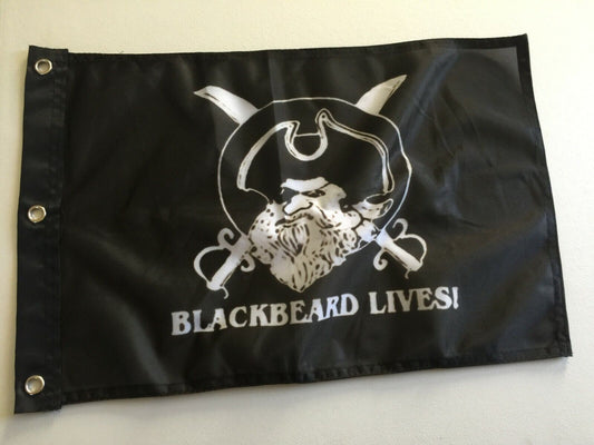 Blackbeard Lives! 12" x 18"  Pirate Flag - Captain Blackbeard 21-Z9