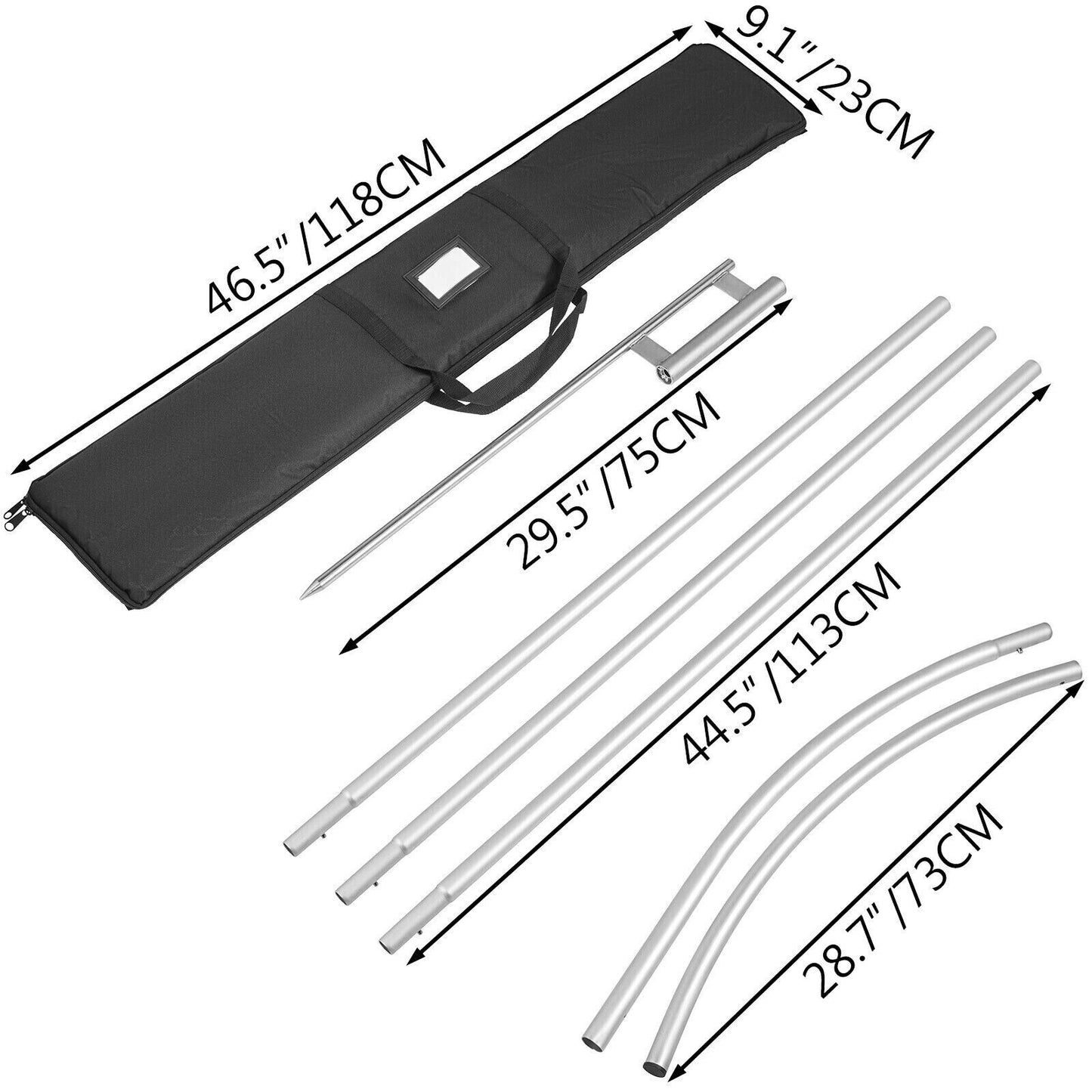 Cricket WINDLESS SWOOPER FLAG 15' Complete Kit Set-On Sale!