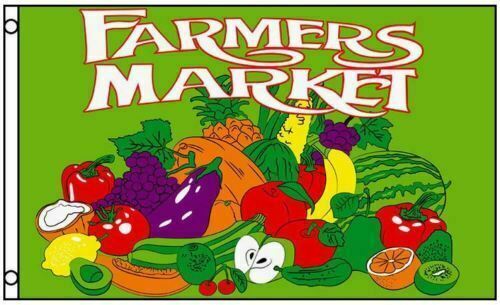 4 Pack FARMERS MARKET Flag Fruit & Vegetable Business Sign 3 x 5  Produce Banner