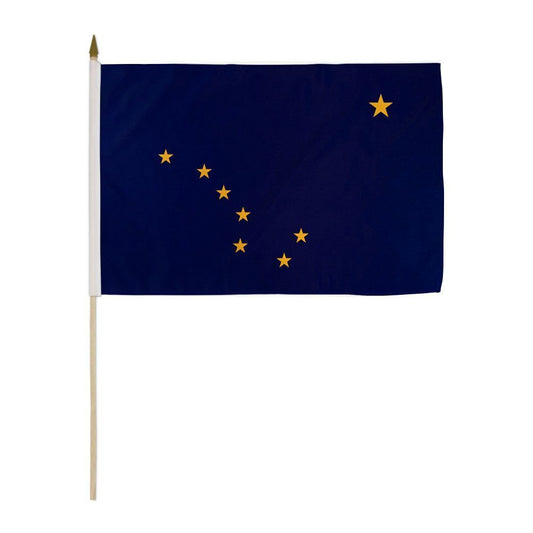 12x18 Inches Alaska Stick Flag wood Staff