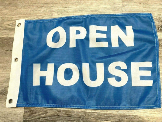 12x18 Open House Blue and White flag 12''X18''-On Sale!8