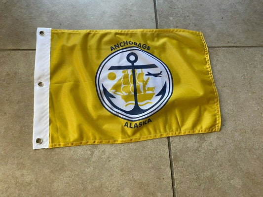 12 x 18 12" x 18" City of Anchorage Alaska Flag Banner Grommets37