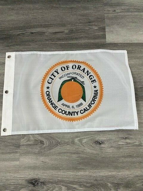 12" x 18"  City of Orange, California Flag  12x18 Banner Brass Grommets33