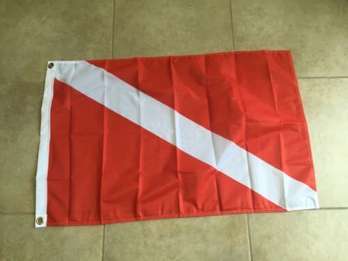 2' X 3'  DIVER DOWN FLAG SCUBA DIVING FLAGS NEW FREE SHIPPING