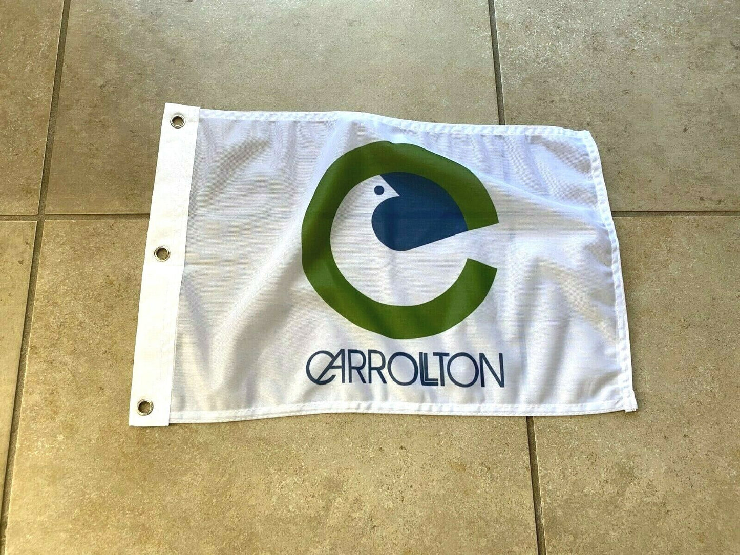 12 x 18 12" x 18" City Carrollton, Texas Flag Banner Grommets36