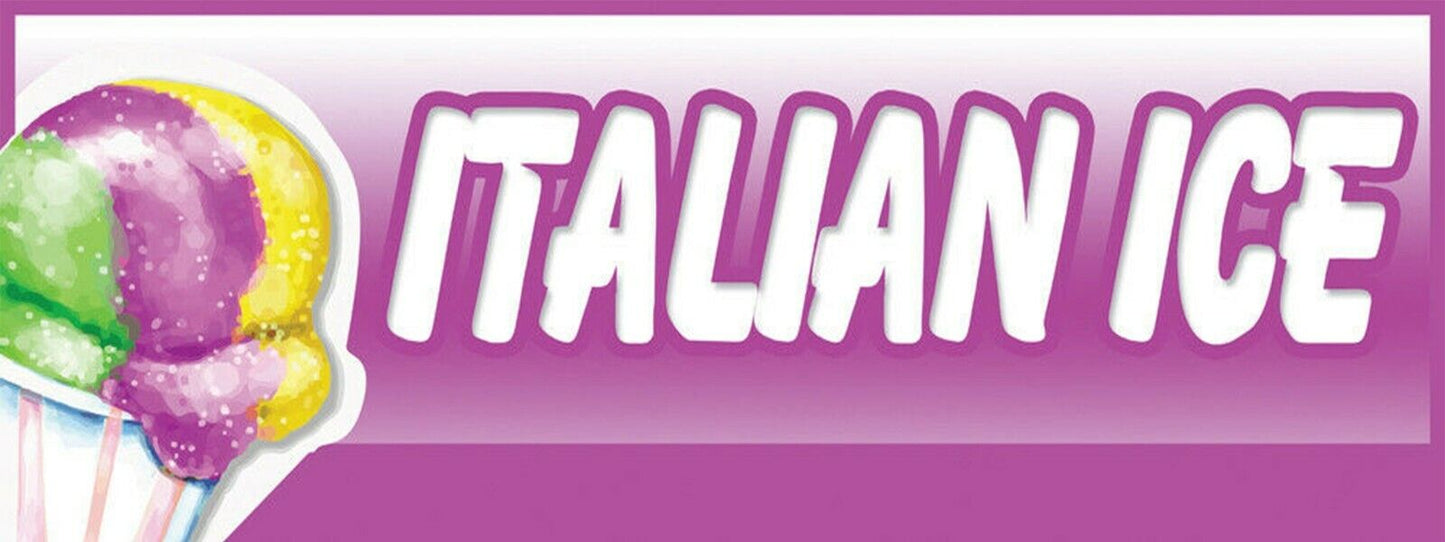 3ft x 8ft Italian Ice Vinyl Banner- New-Free Shipping